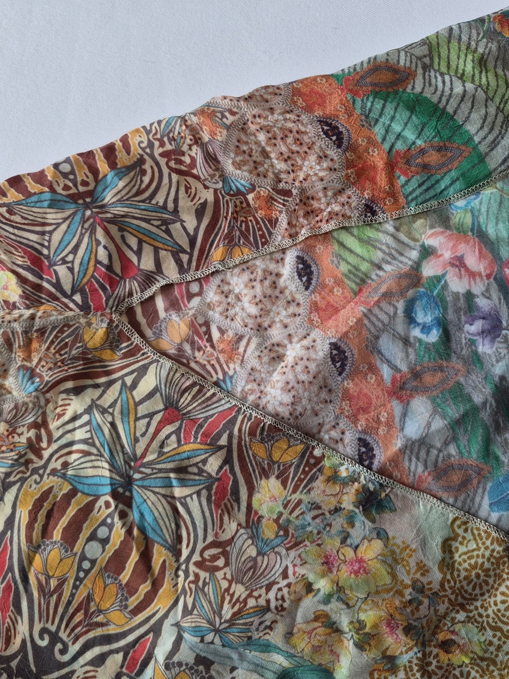 Johnny Was Boho Floral Multi-Color Long Sleeve Tunic Top Size XS - Picture 9 of 11